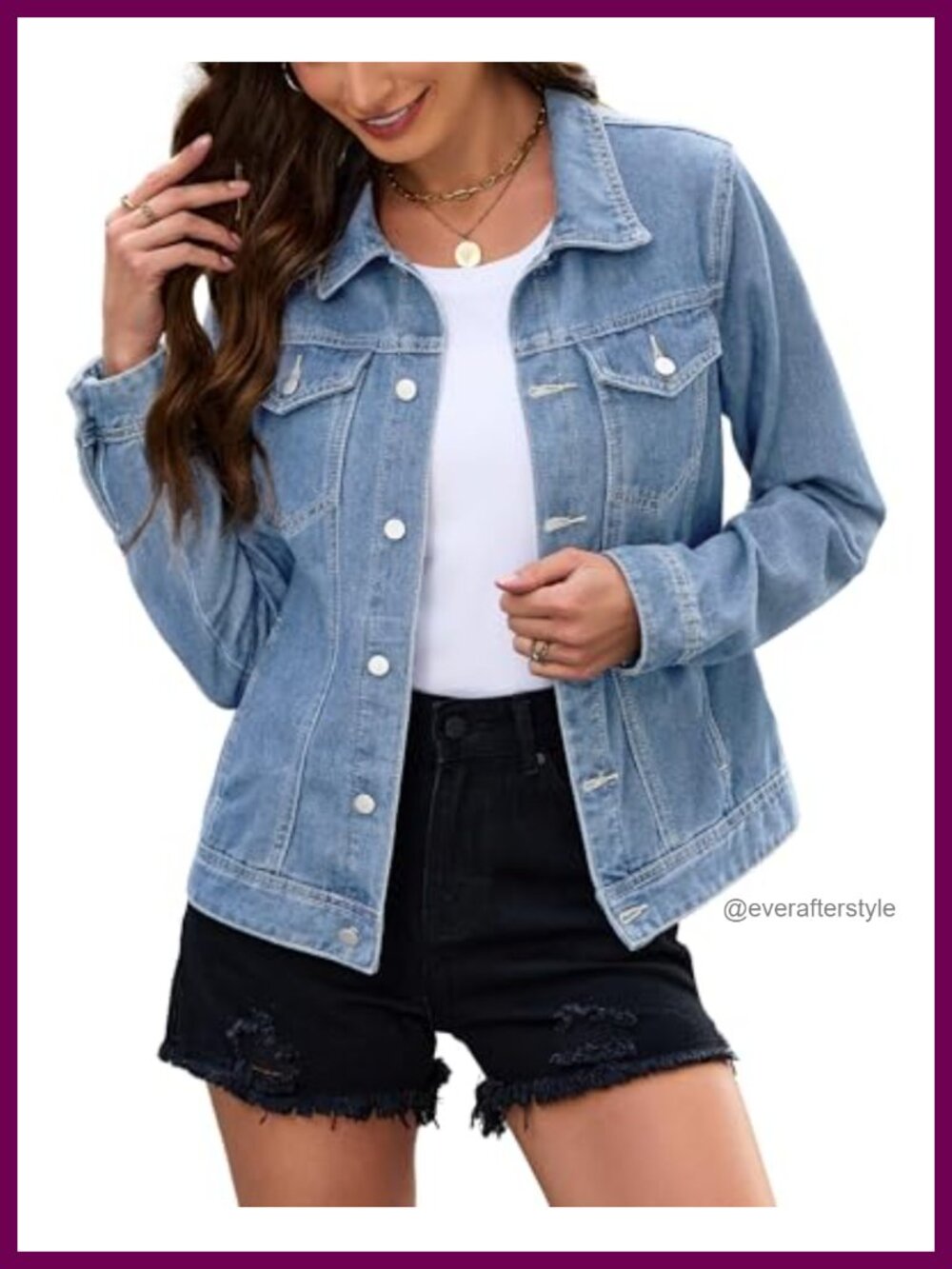 Cropped Denim Jacket Fitted Button Down Stretch Jean Coat Pockets